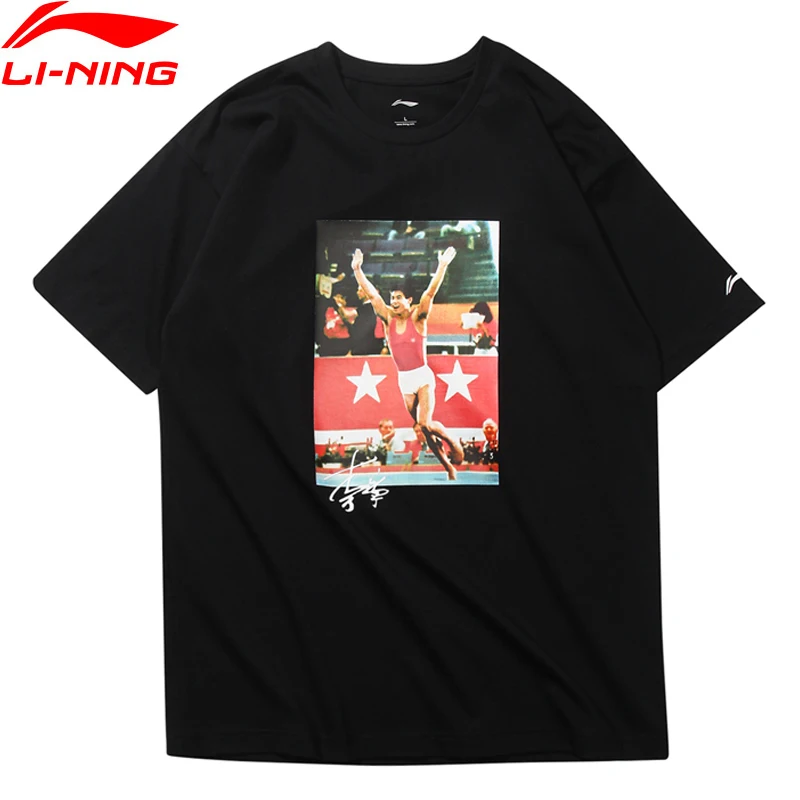 Мужская футболка с принтом Li Ning Винтажная из хлопка и полиэстера подкладкой ning