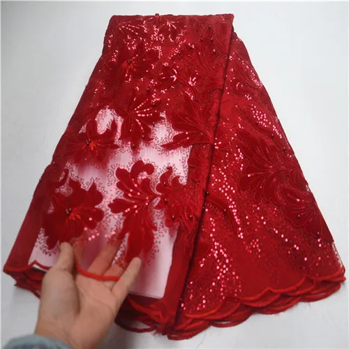 2019 последний красный французский тюль кружева ткань высокого качества
