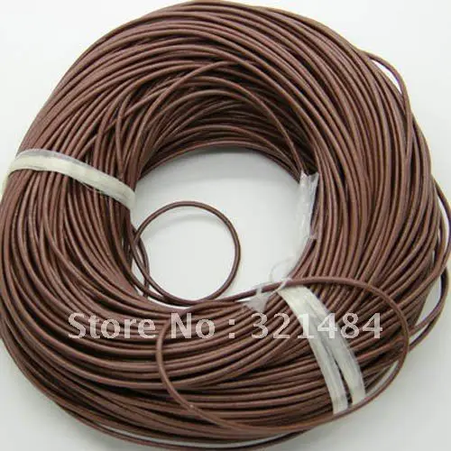 

Hotsale!!! 1.5mm 100meter #27 Coffe Color (more color can pick up) Jewelry real guniune round leather cord rope and string