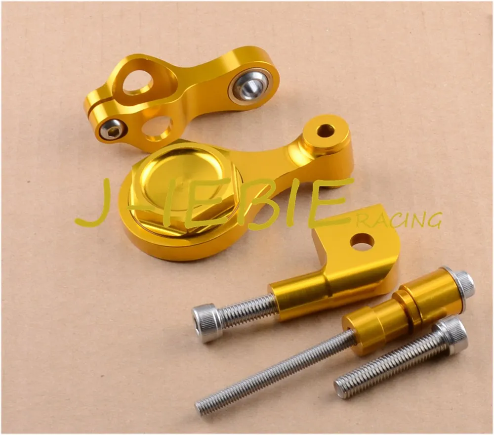 Демпфер руля с ЧПУ Стабилизатор и золотой кронштейн для крепления Yamaha YZF R6 2006 2016