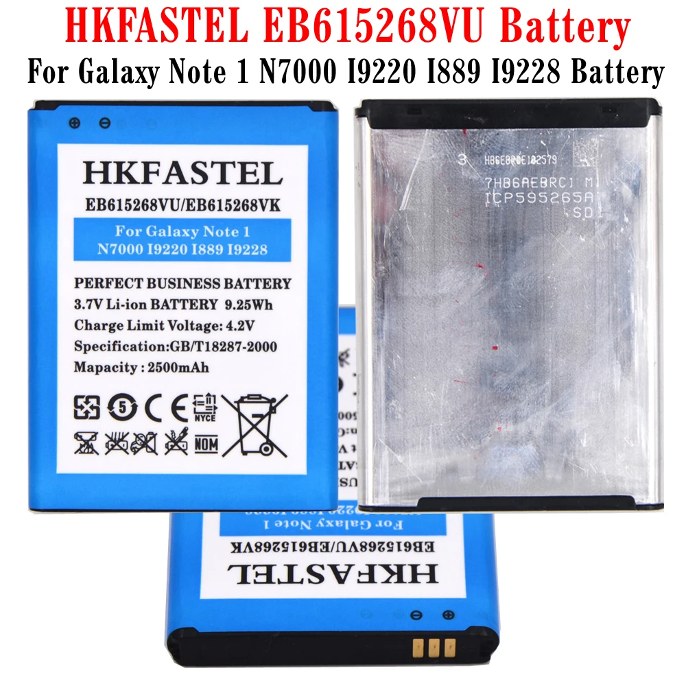 Оригинальный аккумулятор HKFASTEL EB615268VU EB615268VK для Samsung Galaxy Note 1 N7000 I9220 I889 I9228 2500