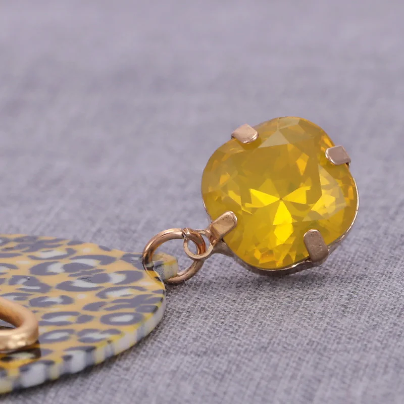 Sehuoran leopard Boho Oorbellen Смола серьги для Для женщин круглый Pendientes Модные украшения