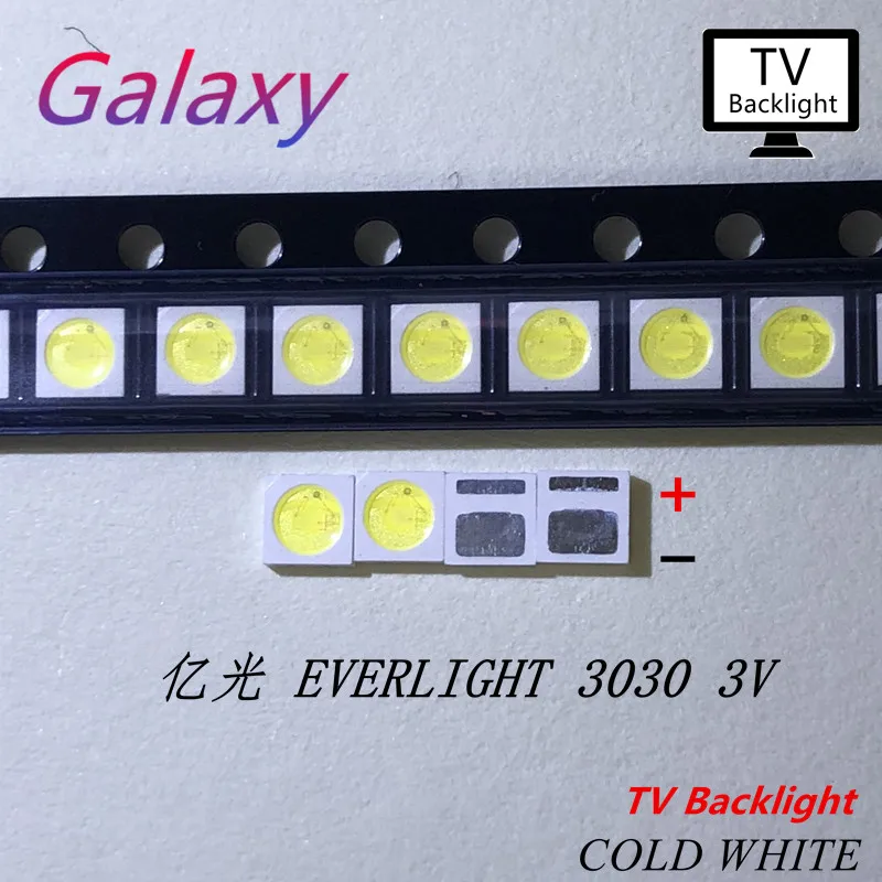 Светодиодная подсветка EVERLIGHT 50 шт. 1 Вт 3030 3 в холодный белый 80-лм приложение для ТВ