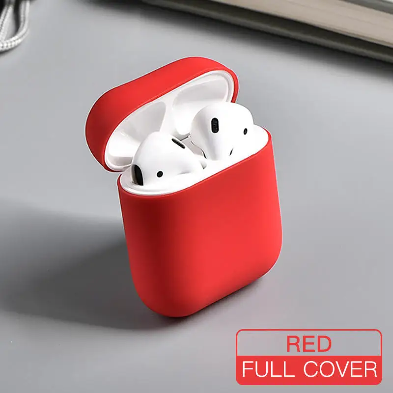 Red Оригинальные жидкие силиконовые чехлы для наушников для Apple AirPods 1 2 аксессуары Чехлы беспроводные Bluetooth Air Pods защита Earpods - Цвет: Red