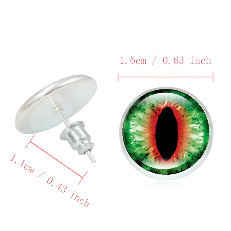 Модные серьги-гвоздики ювелирные изделия с посеребренным стеклом кабошон