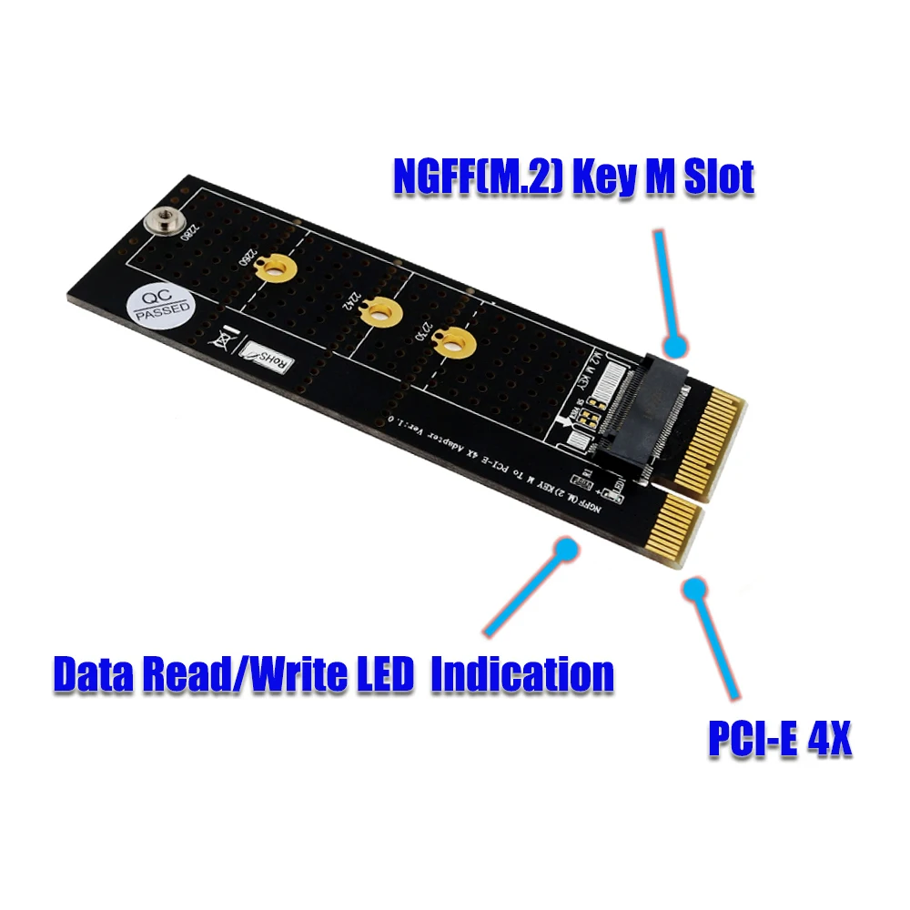Адаптер PCIE к M2 адаптер M.2 SSD NVME PCI Express X4 Raiser M Key для 2230-2280 | Компьютеры и офис