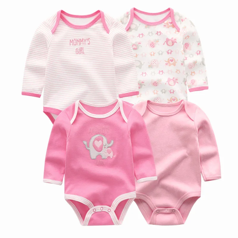 4 PCS/LOT 2018 newborn winter long Sleeve Boys&ampGirls Roupas de bebe Baby Clothing sets 100%Cotton Rompers | Детская одежда и