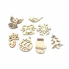 36 шт. смешанные Рождественские узоры Натуральный Деревянный Скрапбукинг полый рандомный случайный для украшения дома ручной работы 20-40 мм CR7804