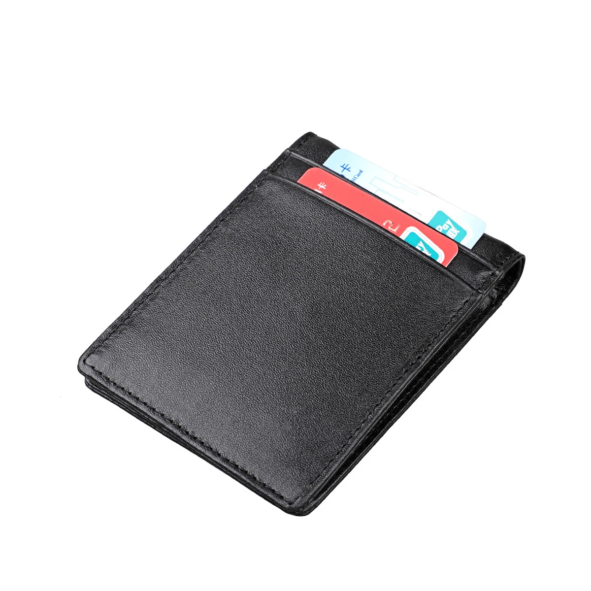 BONAMIE, мужской, женский, натуральная кожа, зажимы для денег, RFID, тонкий, двойной, мужской кошелек, бумажник, зажим для денег, женский зажим для денег, чехол