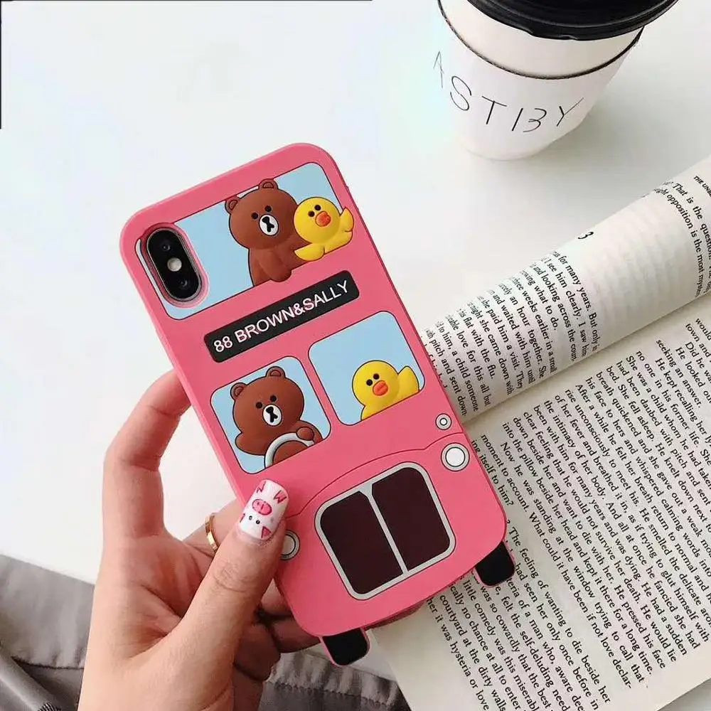 Чехол-накладка для iphone 11 X XR XS Pro max 7 7Plus 8 8plus 6 6S Plus, супер милый мягкий силиконовый чехол с изображением мультяшного животного кота мелодии медведя - Цвет: 06