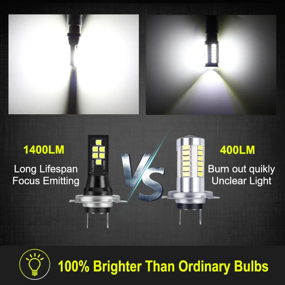 2 шт. Автомобильные светодиодные лампы H7 12 3030SMD 6000 К | Автомобили и мотоциклы