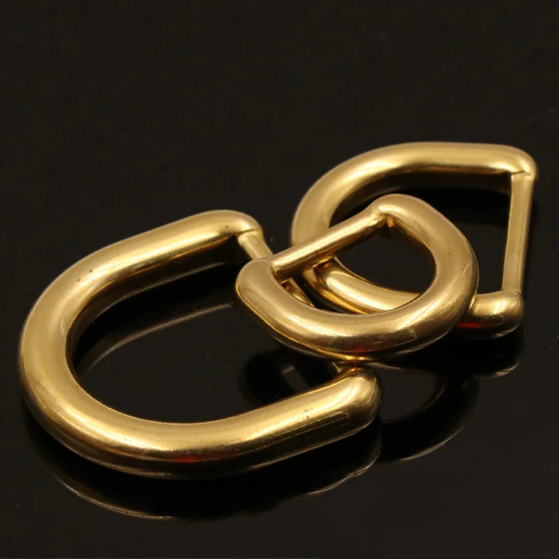 

3PCS High Quality Solid Brass D Buckle Dog Collar Metal Buckles Keychain Snap Clasps Handbag Strap Buckles DIY Leather Crafts