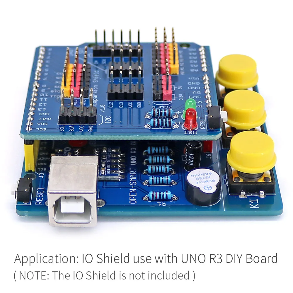 Открытый Смарт UNO R3 DIY ATmega328P макетная плата модуль CH340 драйвер с зуммер светодиодный кнопка для Arduino UNO R3-синий