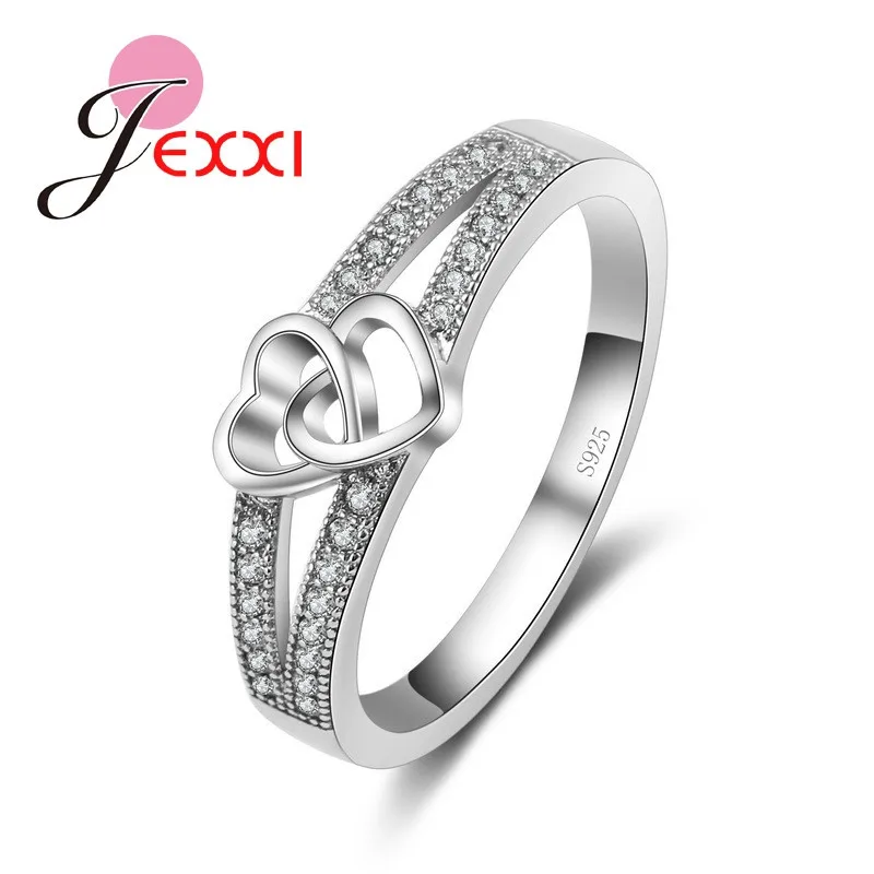 

Romantic Sweet Love Shape Crystal Stone Ring Engagement Wedding Ceremony Bridal Ornaments 925 Sterling Silver and CZ