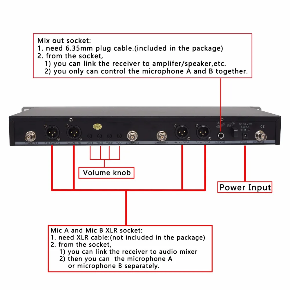 Freeboss FB U4800 4 канала 4*100 металлический ручной микрофон PLL IR UHF беспроводной для