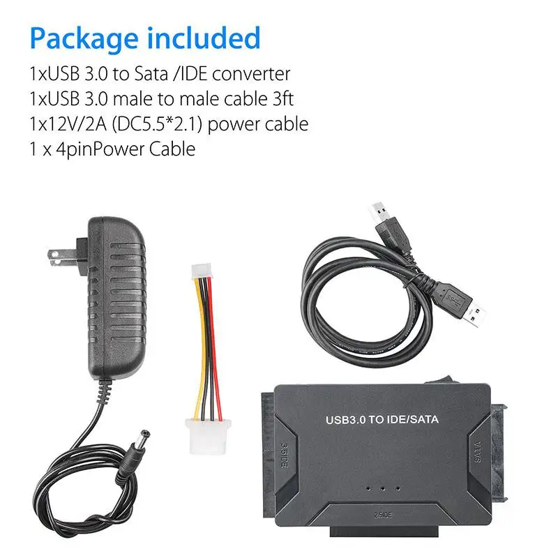 EastVita IDE & SATA к USB 3 0 конвертер Внешний жесткий диск адаптер с тремя жесткими дисками