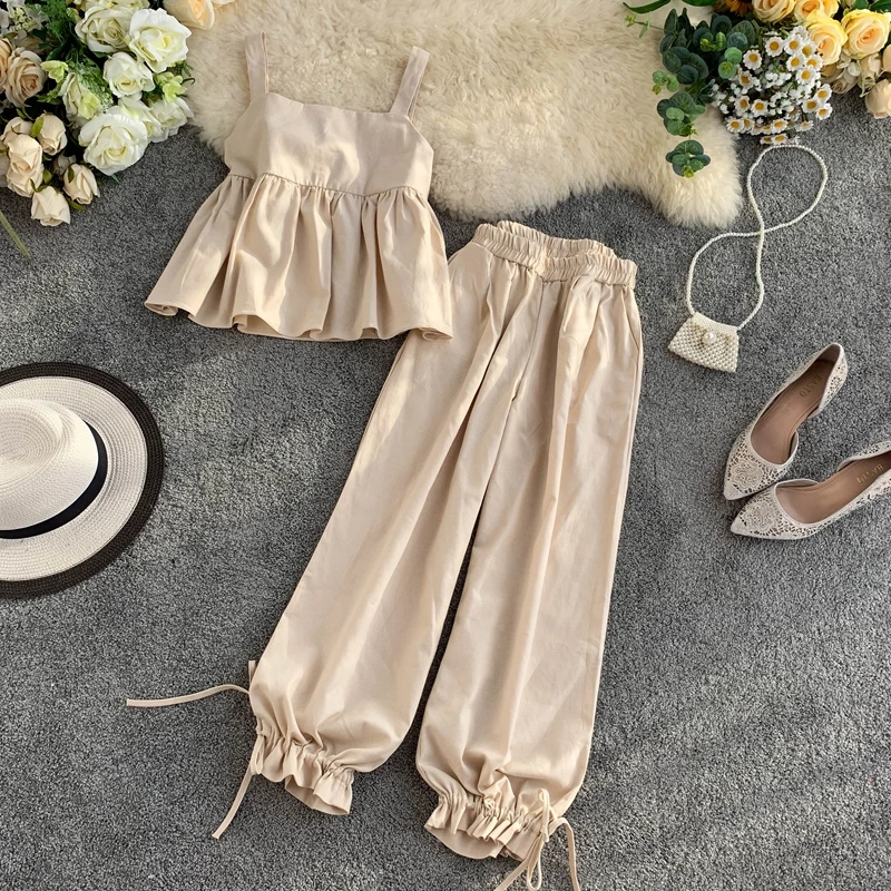 2019 Новый Модный женский комплект из двух предметов короткая рубашка на лямках +