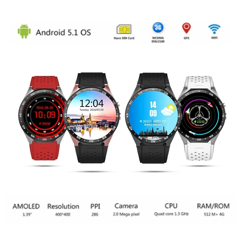 Tohayie KW88 3G Wi-Fi Smartwatch сотовый телефон Bluetooth Smart часы Android 5 1 sim-карты Камера монитор