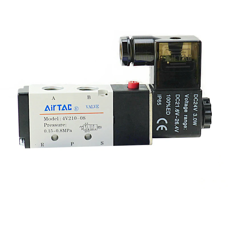 5 позиционный 2 Электрический электромагнитный клапан Airtac 4V210 08 DC 24V DC12V AC110V AC220V 1/4