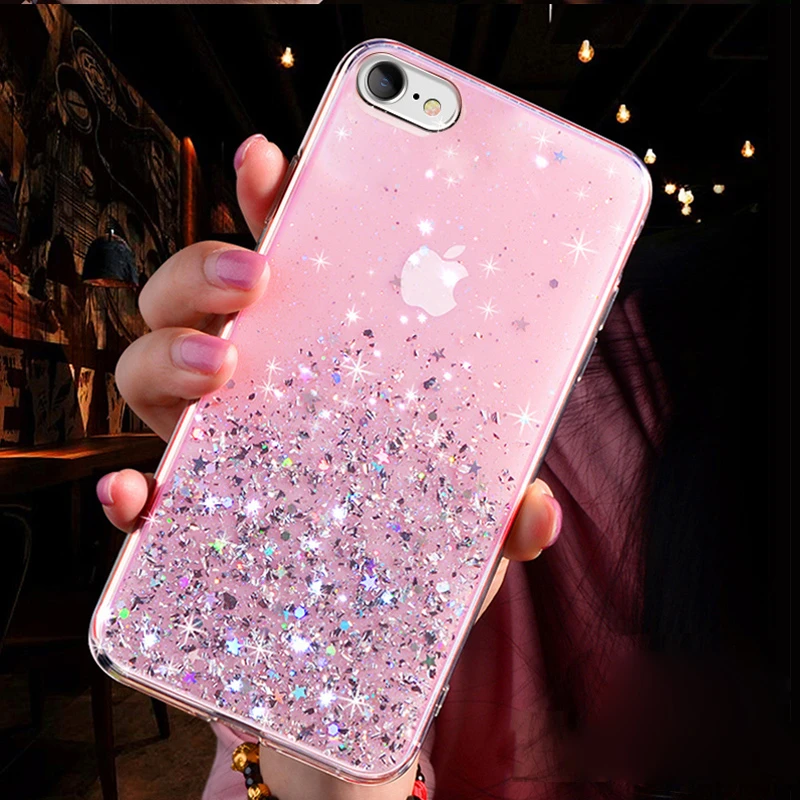 Pink Чехол для телефона с серебряной фольгой и звездами для Huawei P10 Plus P20 Lite P30 Pro Nova 2s 3e 3i 3 4 4e Honor 10 V10 V20 20i мягкий чехол для телефона - Цвет: Pink