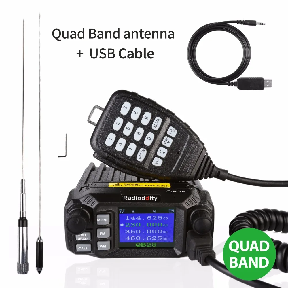 Радио ddity QB25 pro quad band quad-мини мобильные Автовозы УКВ 25 Вт автомобиль трансивер