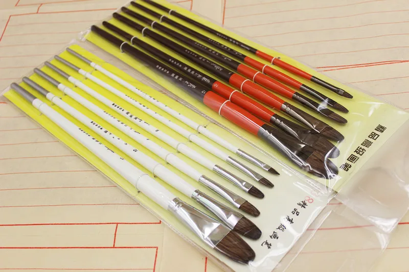 Кисть для рисования маслом красно белая 6 шт./компл.|brush art|oil painting brushpainting brush |