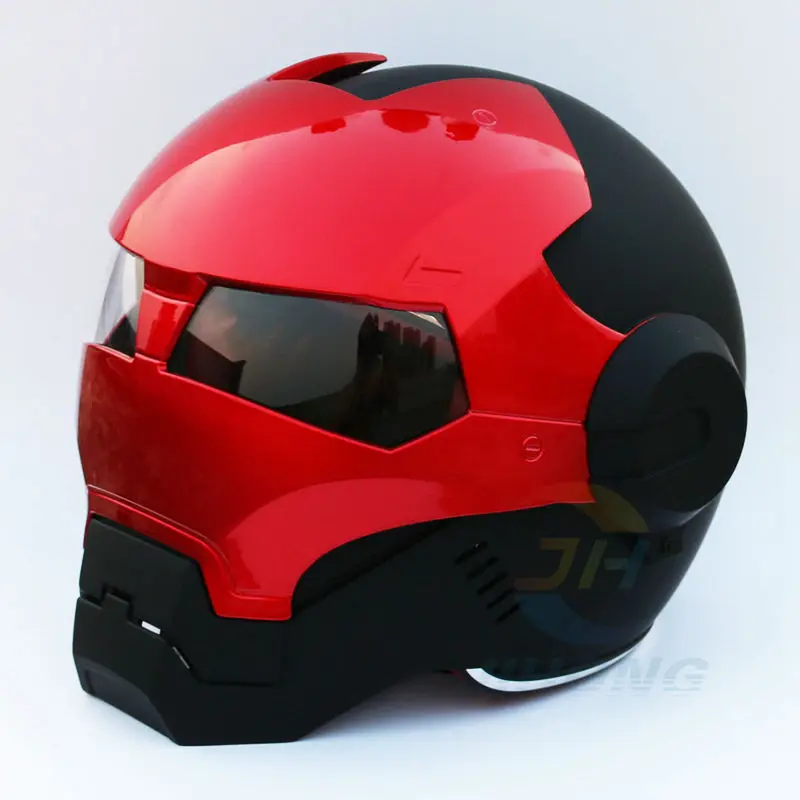 

2016 New Matte Black & Red Masei Mens womens IRONMAN Iron Man helmet motorcycle half helmet open face helmet ABS casque motocros