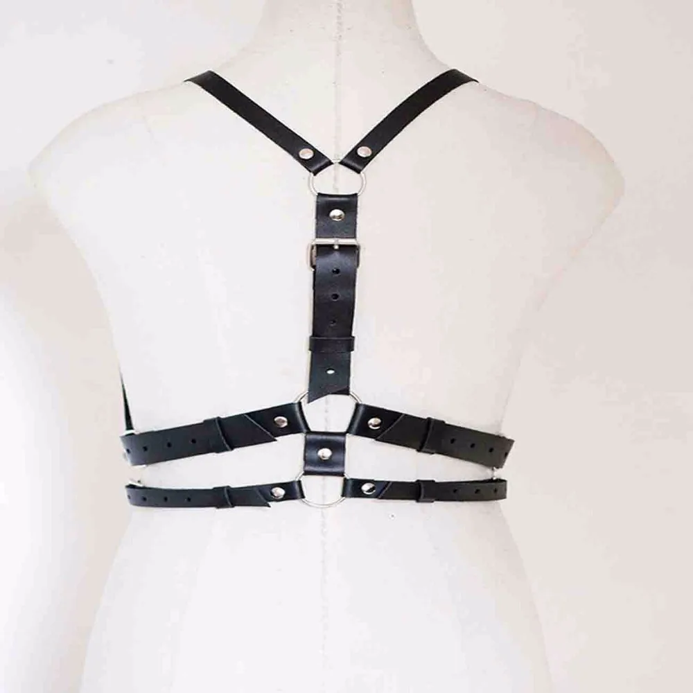 

Chic harajuku leather women belts sexy shoulder waist belts handmade leather harness belts