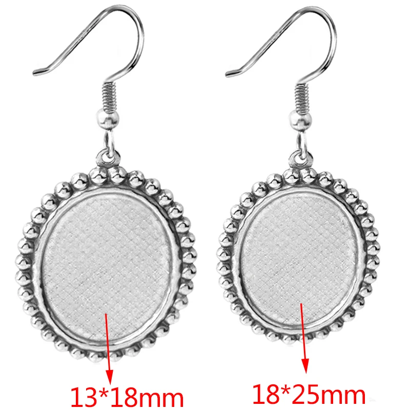 10pcs Stainless steel jewelry women's earrings eardrop blank base Fit 13*18mm 18*25mm DIY jewelry popular accessories wholesale