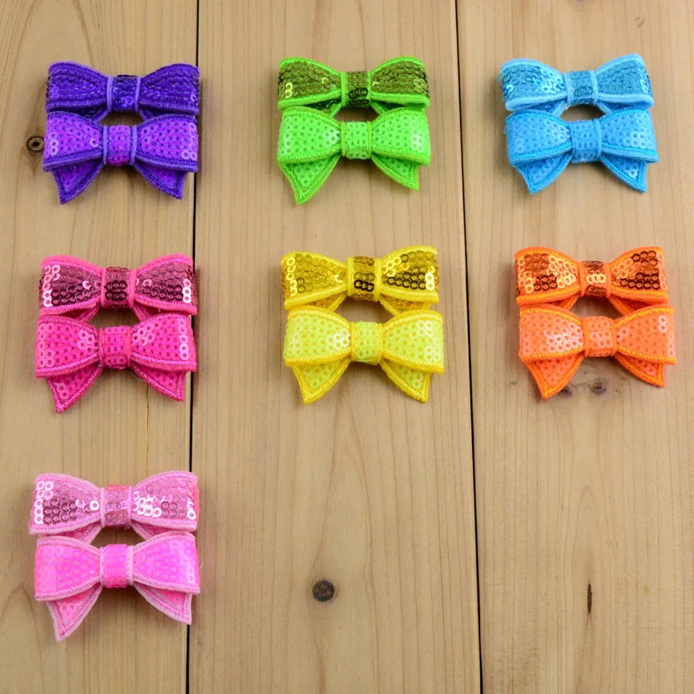 20 шт./лот мини-аппликации с бантом и блестками вы выбираете цвета банты 1 5 дюйма |