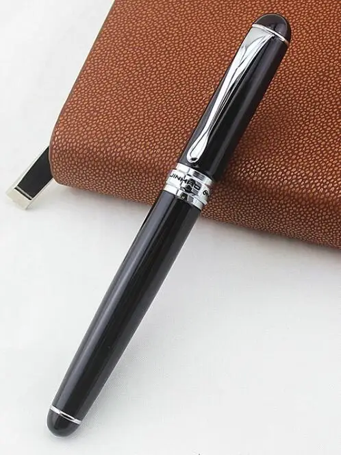Чернильное Jinhao перо X750 Серебро Нержавеющая Сталь Офисные принадлежности Подарки для письма бизнес 18KGP тонкий перьевая ручка из металла - Цвет: D