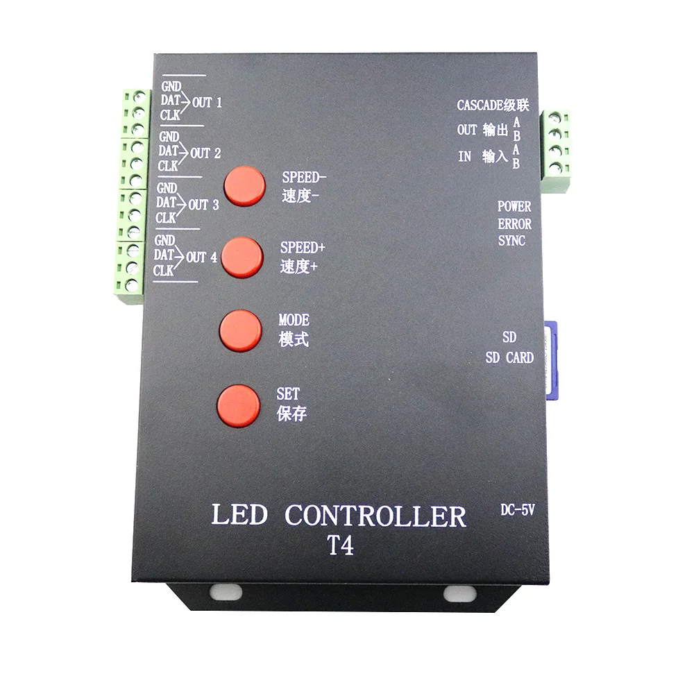 4000 пикселей T4 T sd карта Pixel контроллер для WS2801 WS2812B WS2811 LPD8806 RGB светодиодная полоса