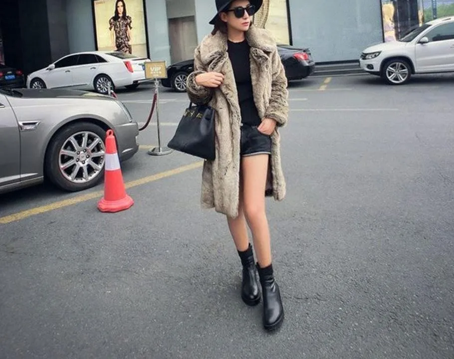 Новинка женская повседневная куртка из искусственного меха норки большой размер