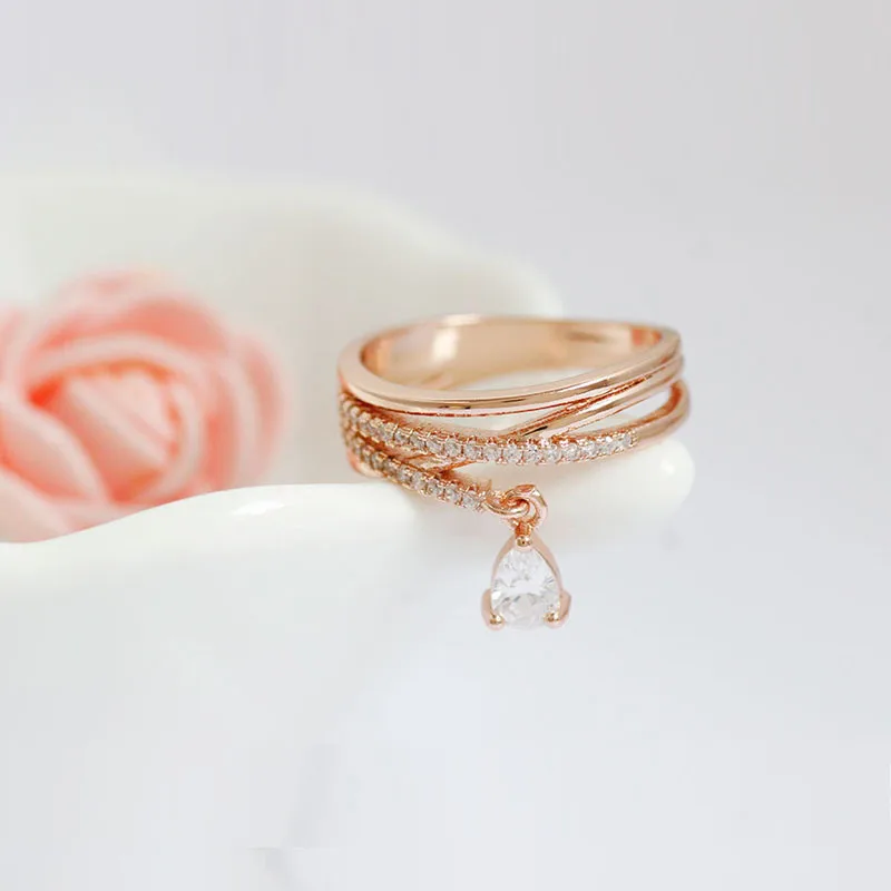 Уникальный Дизайн Стразы в форме капли воды Висячие Крест Золотой Серебряный