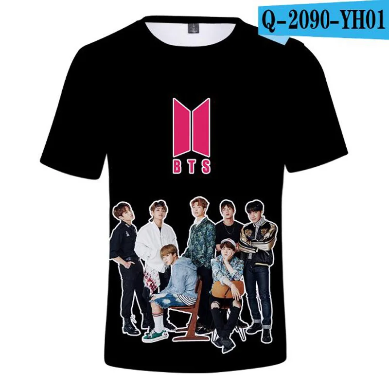 BTS Kpop короткий рукав для женщин s футболки Корея Поп идол Bangtan хип хоп 3D футболка