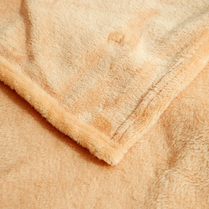 Однотонное Флисовое одеяло кораллового цвета супертеплое мягкое фланелевое