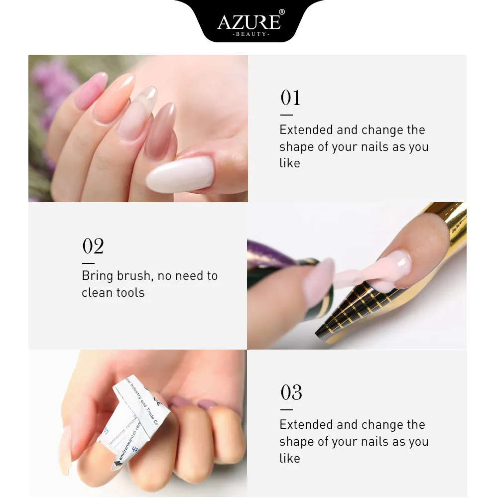 Azure Beauty новинка 10 мл Быстросохнущий гель для ногтей УФ LED жесткий замачивания