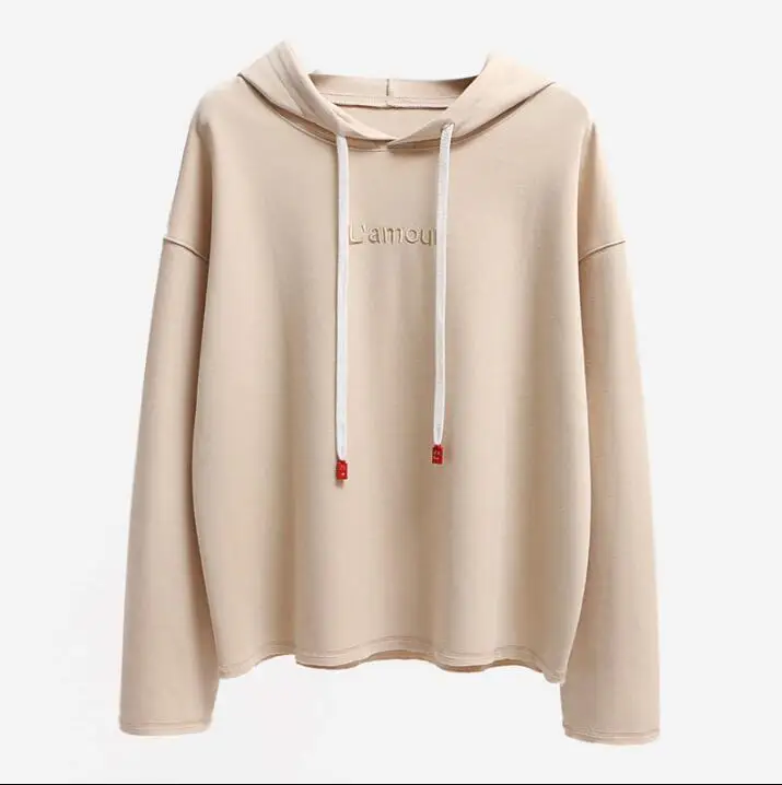 

Hoodies Sweatshirts For Women Autumn Women Tops Long Sleeve Casual Cotton SWeatshirt Female Solid Loose Shirts With Tie Thin Coa