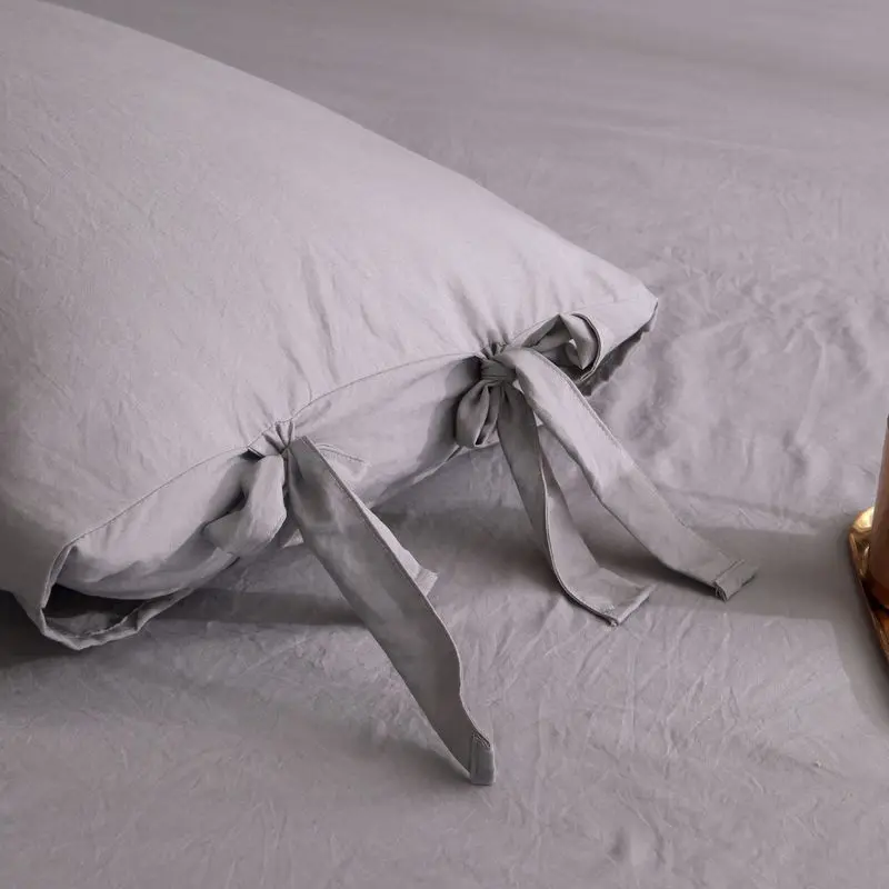 Помытый полиэстер хлопок продукт сплошной цвет 2/3 шт Комплект постельного белья