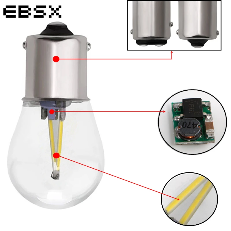 EBSX 30 шт. 1156 P21W BA15S PY21W 1157 BAY15D COB 48 автомобильный СВЕТОДИОД smd автомобильные лампочки
