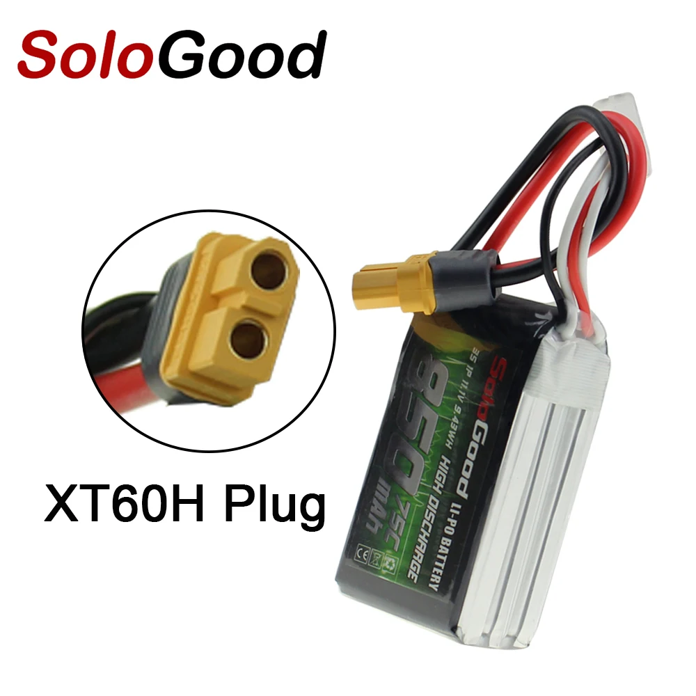 SoloGood Lipo аккумулятор 2S 3S 4S Series 550mAh 850mAh гнездовой разъем для радиоуправляемого гоночного дрона FPV мультикоптера с фиксированным крылом