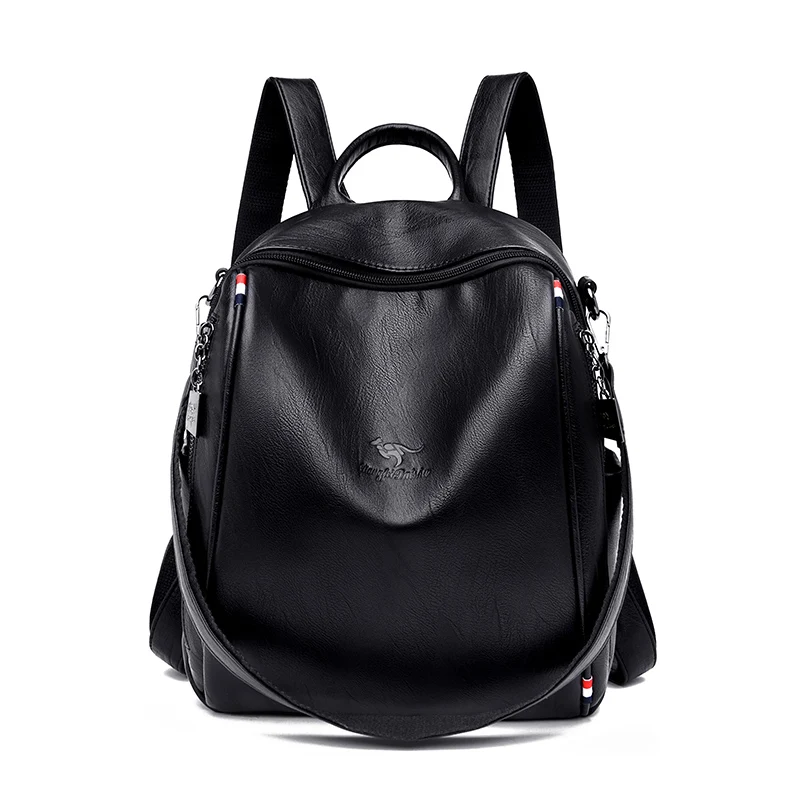 Бренд kmffly винтажный рюкзак Mochilas для путешествий из кожи рюкзак женские рюкзаки для девочек-подростков школьные сумки N - Цвет: Black