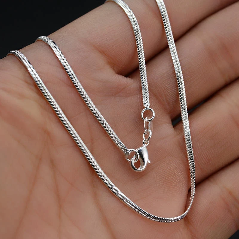MJARTORIA 2019 Women Men Necklace Snake Smooth Lobster Clasp Link Silver Long Chain Jewelry DIY Charm 16-30inch | Украшения и