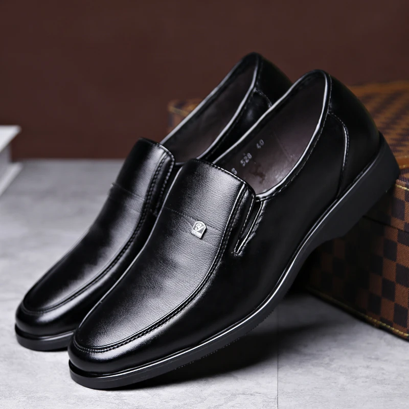 Men Leather Casual Shoes Slip on Man Flat Moccasins Fashion Brand Spring Summer Luxury Split Loafers Brown Black | Обувь
