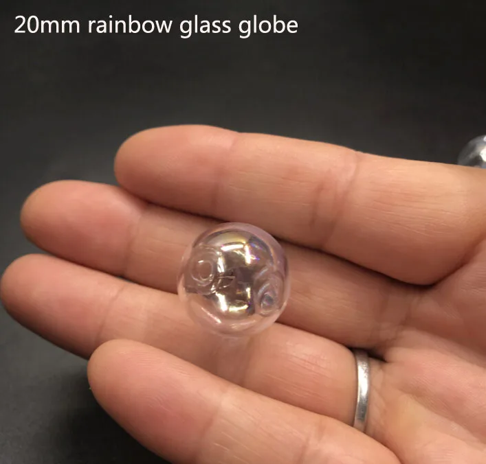 20mm New Colorful Rainbow Beads Globe Glass Bubble Round Ball 5mm Hole Diy Hollow Orbs Vial Pendants Wedding Decor 50pcs | Дом и сад