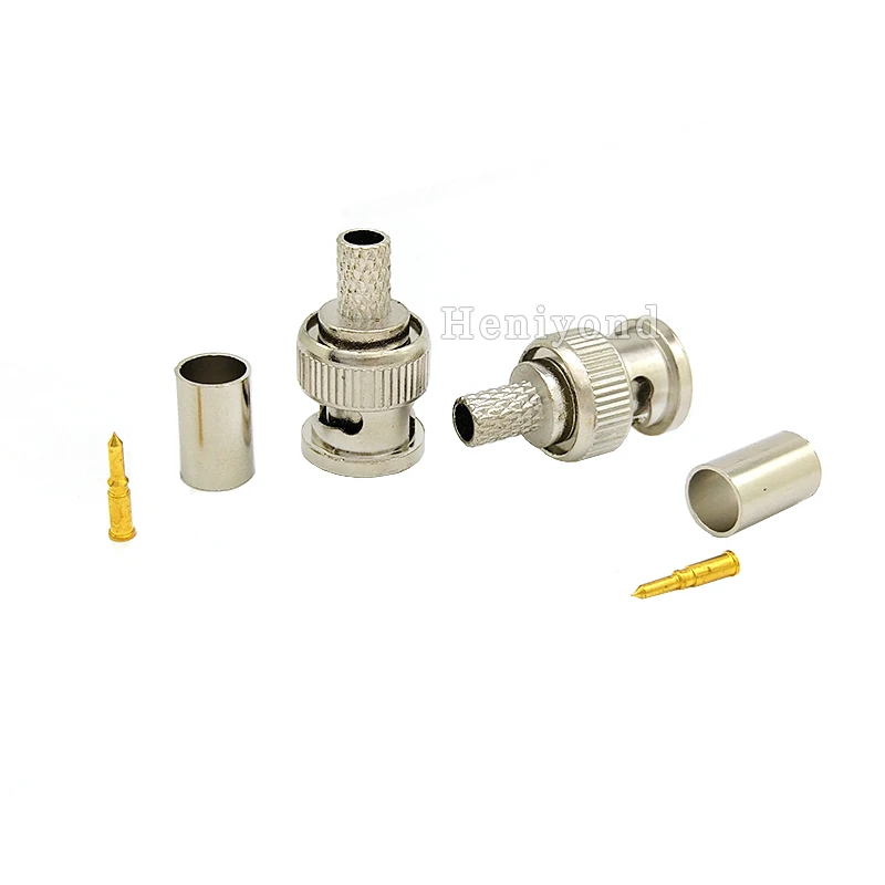 10 шт. обжимные штекеры для коаксиального кабеля RG59|plug connector|plug maleplug bnc |