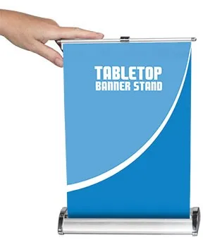 

Morning New Style Table Desk Flag Mini Table Roll up Banner Aluminum Alloy Display Banner