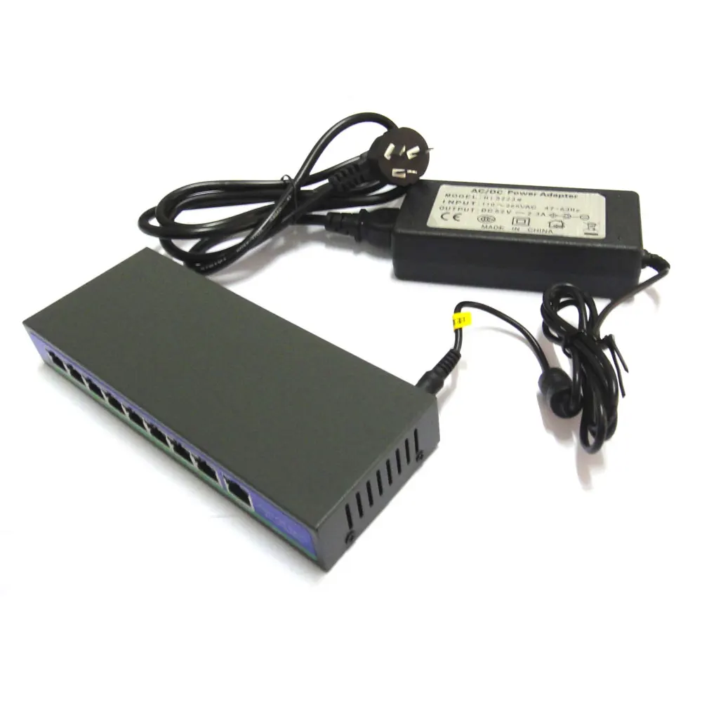 8 каналов POE 120 Вт Выход 9 портов питания по ETHERNET 802.3af/at переключатель для IP Камеры