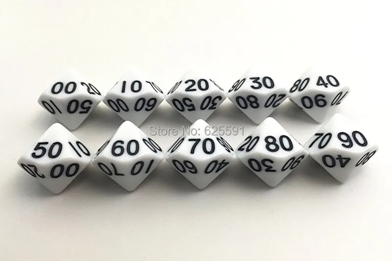 10 шт./компл. T& G Красочные D10% набор Игральный костей матовый эффект, Подземелья и Драконы 10 сторона с принтом цифры 00-90 для ролевой игры Настольная игра
