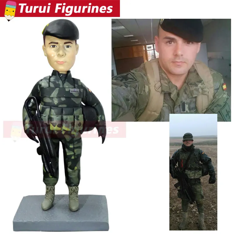Скульптуры по фото на заказ персонализированная Статуэтка солдата-боблхеда для